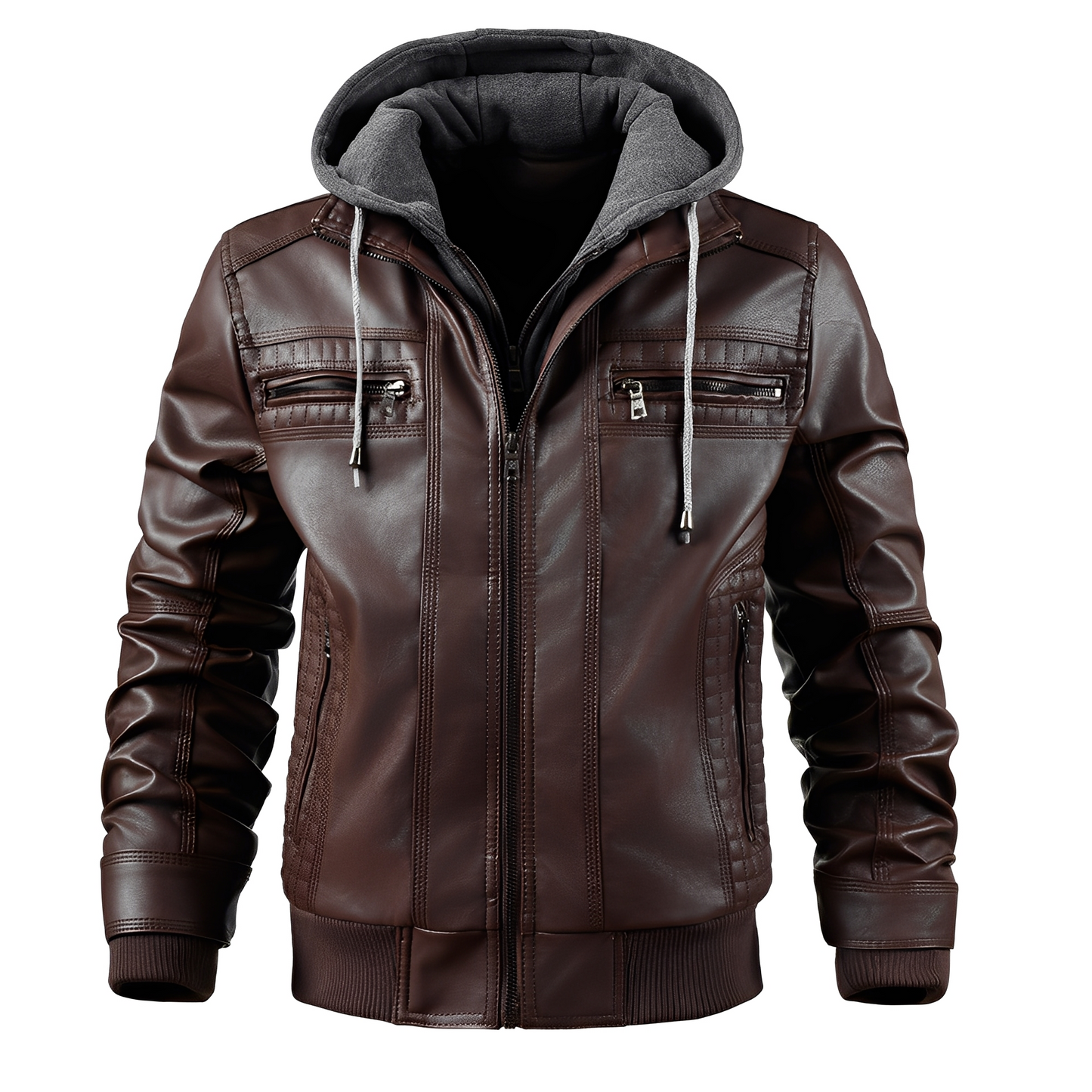Morley - Klassische Herren-Lederjacke mit Kapuze