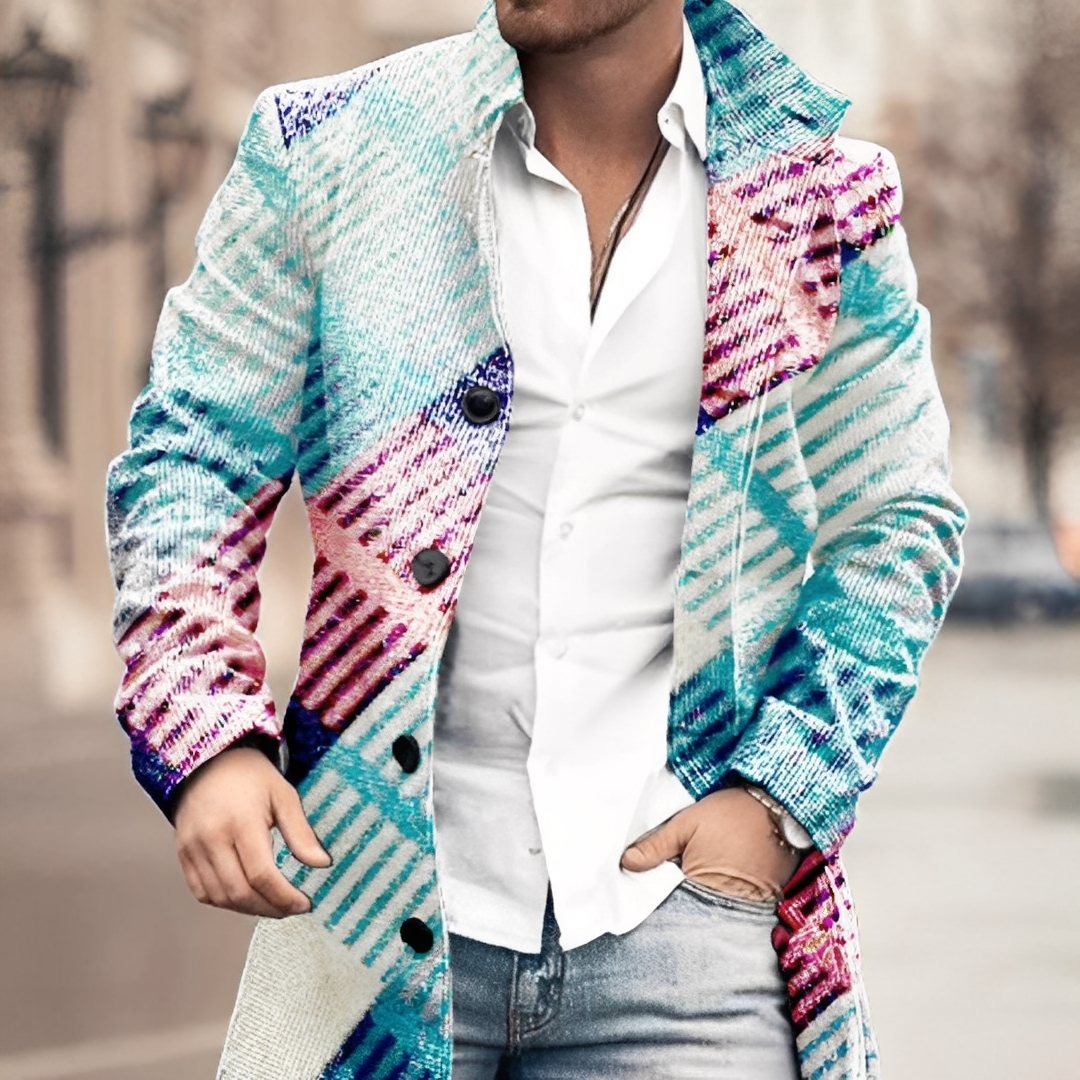 Louison - Langer eleganter Mantel mit Knöpfen für Herren