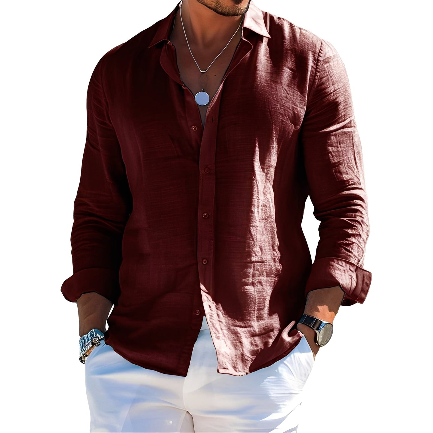 Félicien - Klassische Langarm-Polos für Herren