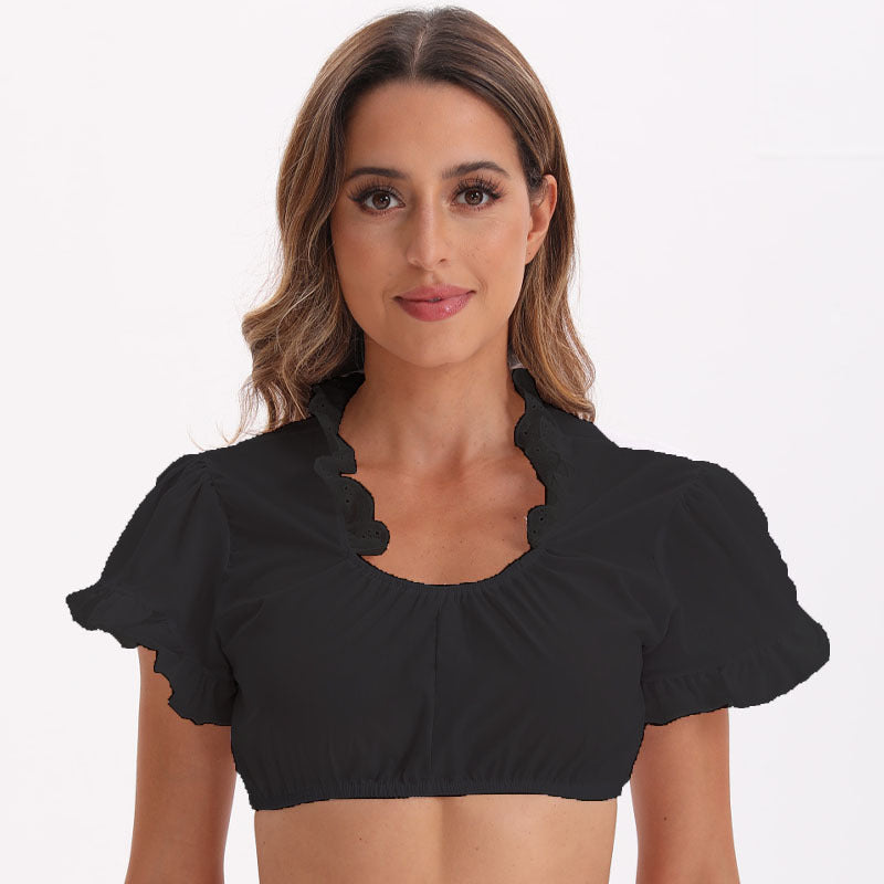 Leyla - Damen Oktoberfest-Bluse mit kurzen Ärmeln