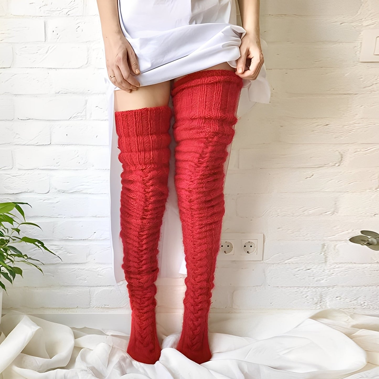 Hailee - Kuschelig warme, gestrickte Overknee-Socken für Frauen