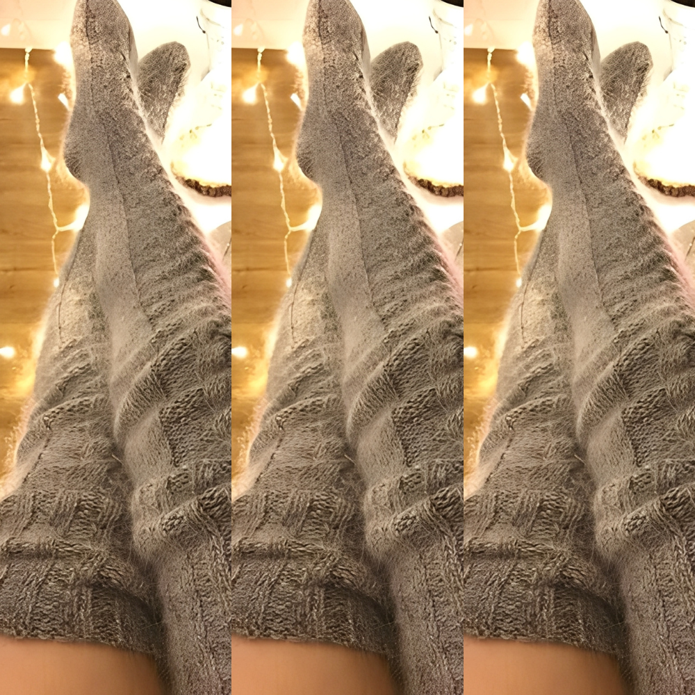 Hailee - Kuschelig warme, gestrickte Overknee-Socken für Frauen