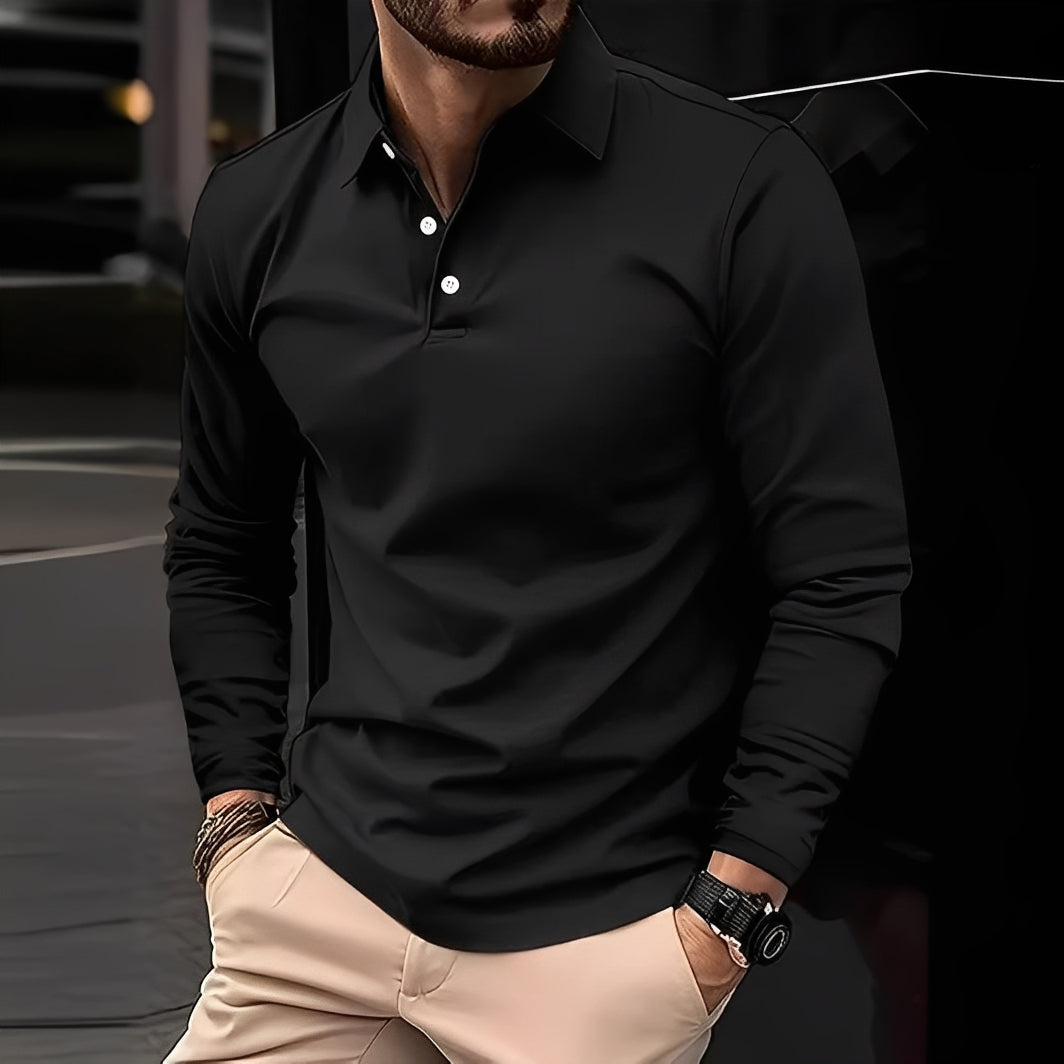Stephen - Komfortables Langarm-Poloshirt für Herren