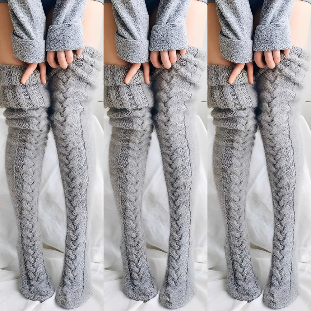 Hailee - Kuschelig warme, gestrickte Overknee-Socken für Frauen