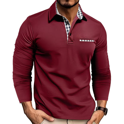 Grover - Elegantes Langarm-Poloshirt für Männer