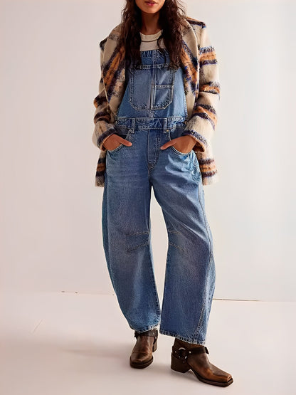 Clarisse - Latzkleid lässiger Denim für Damen