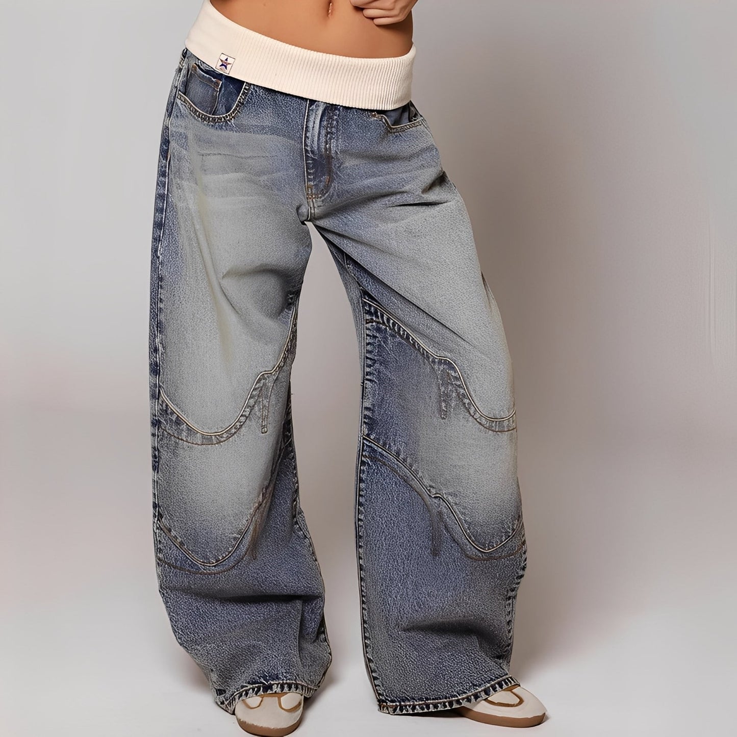 Vanessa - Bequeme, gewaschene Baggy-Jeans für Damen