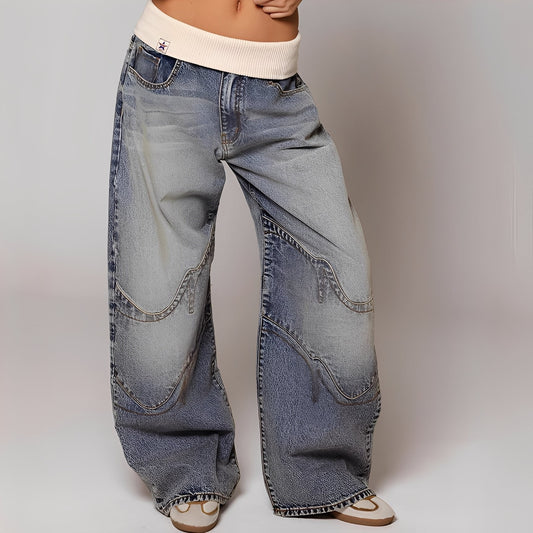 Vanessa - Bequeme, gewaschene Baggy-Jeans für Damen
