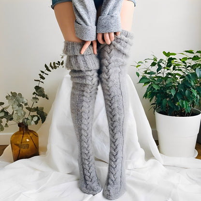 Hailee - Kuschelig warme, gestrickte Overknee-Socken für Frauen