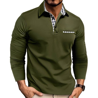 Grover - Elegantes Langarm-Poloshirt für Männer