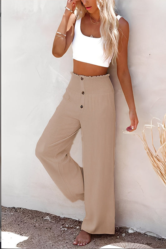 Aloïse - Hoch taillierte Leinenhose für Damen