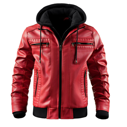 Morley - Klassische Herren-Lederjacke mit Kapuze