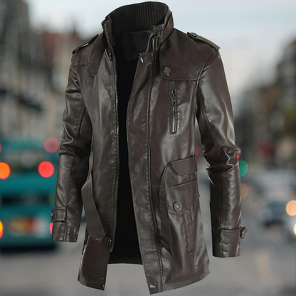 Uilleam – Langer Herren-Ledermantel