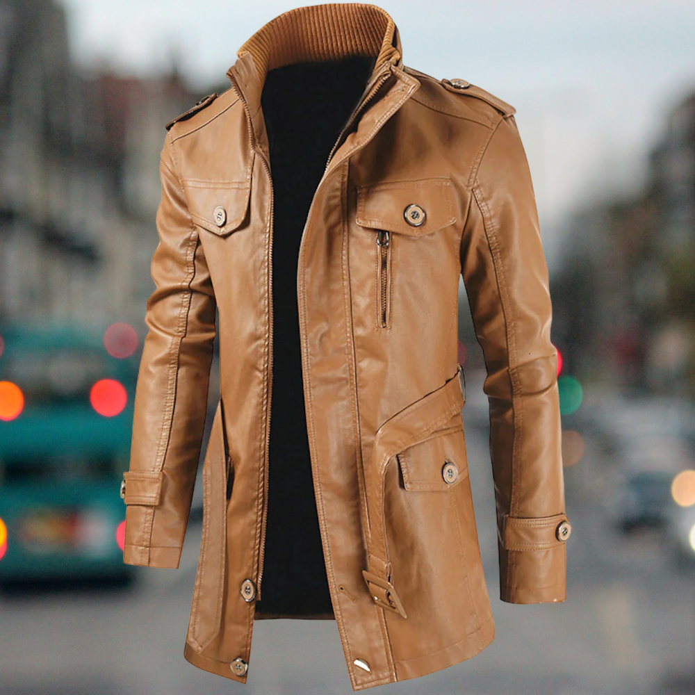 Uilleam – Langer Herren-Ledermantel